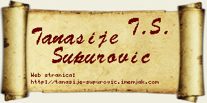 Tanasije Supurović vizit kartica